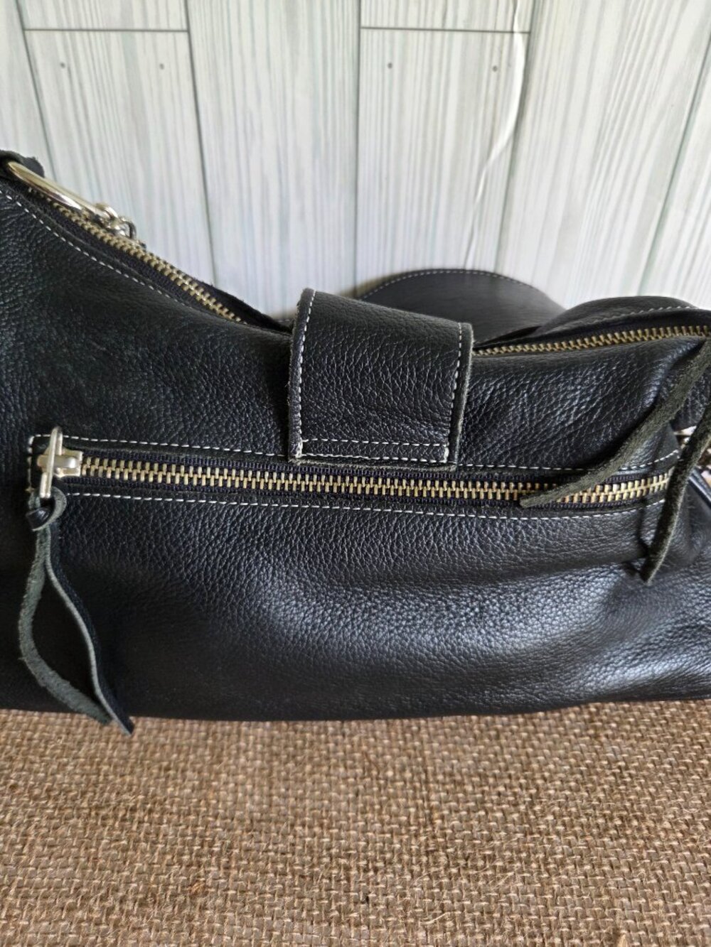 Vintage Style Harley-Davidson Black Pebbled Leather Shoulder Bag | Slouchy Hobo - Picture 5 of 14